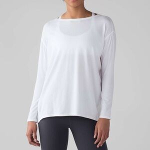 Lululemon Back in Action long sleeve white